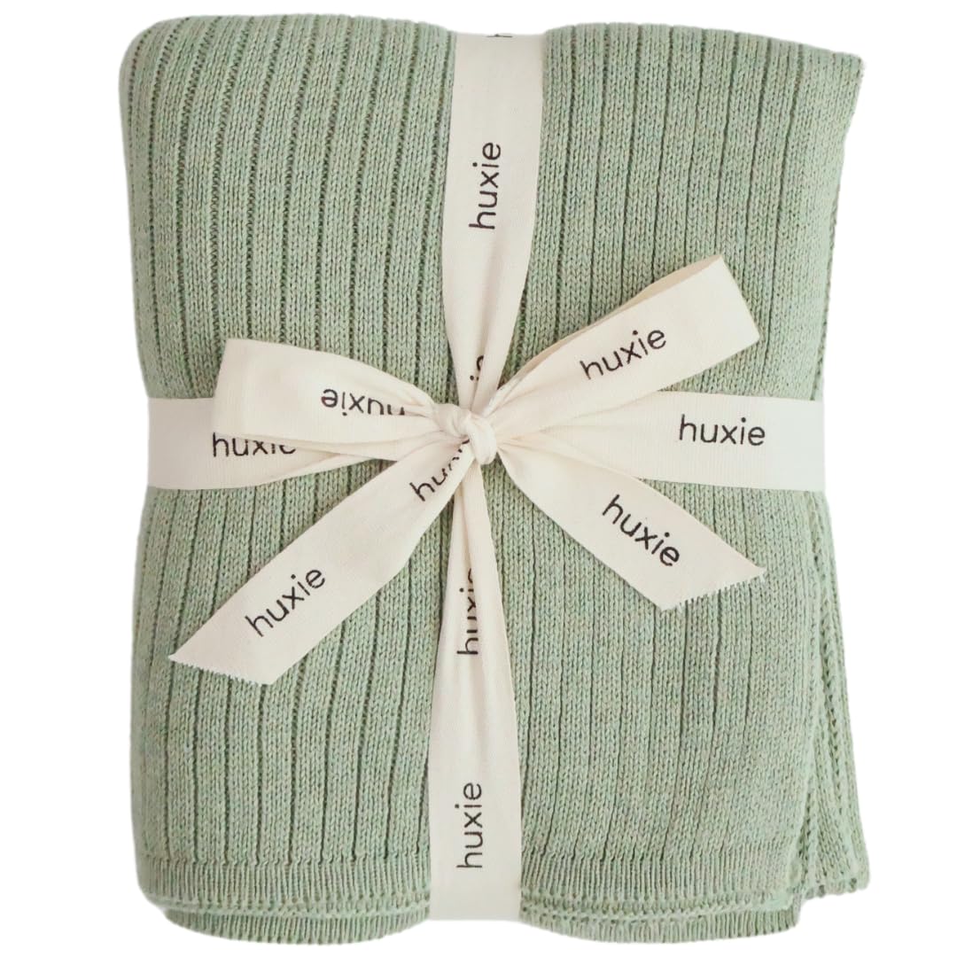 Knitted Organic Cotton Baby Blanket- Swaddle Blanket, 30" x 40" Soft Receiving Blanket for Newborn (Mochachino)