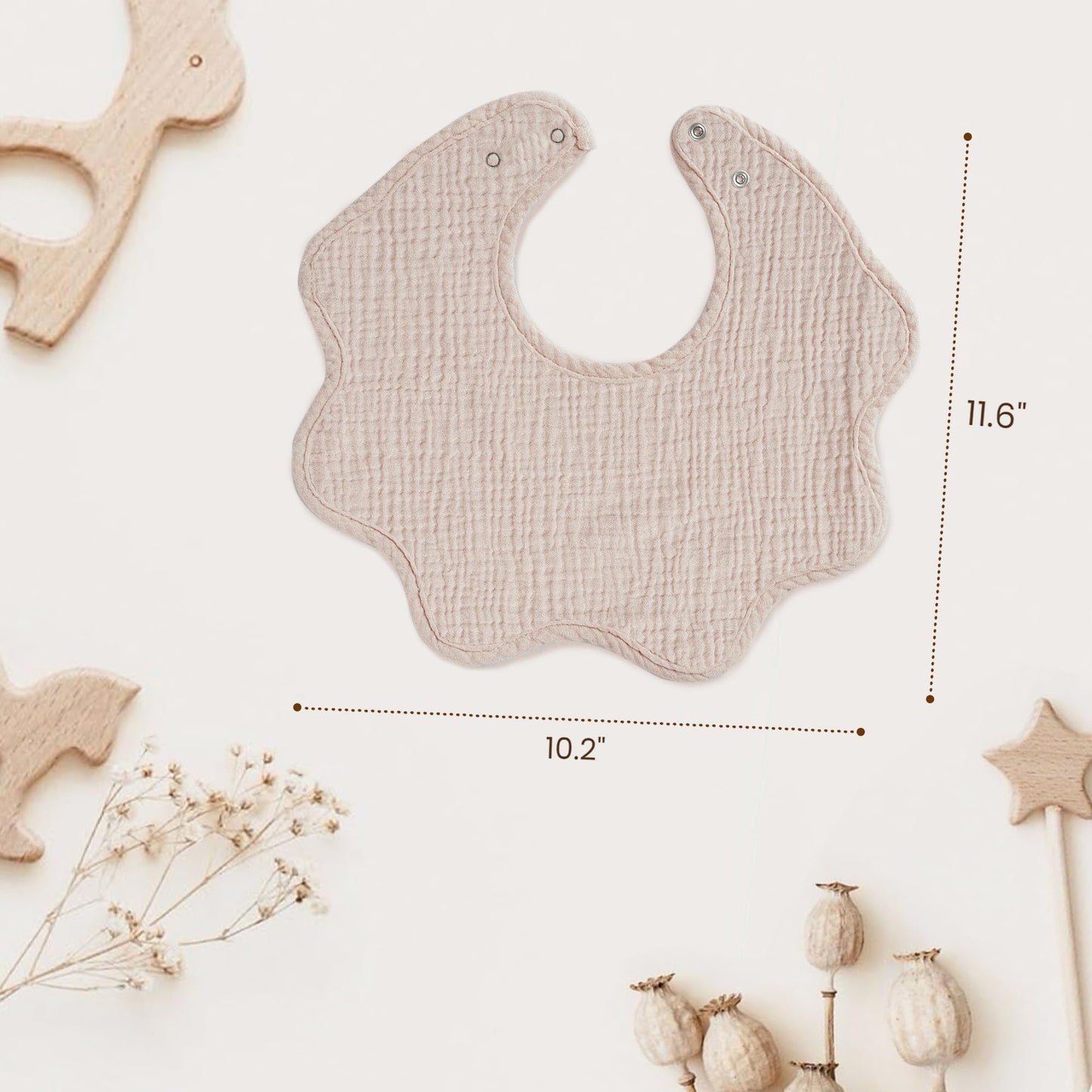 Konssy Muslin Baby Bibs 100% Cotton Absorbent Bandana Drool Bibs