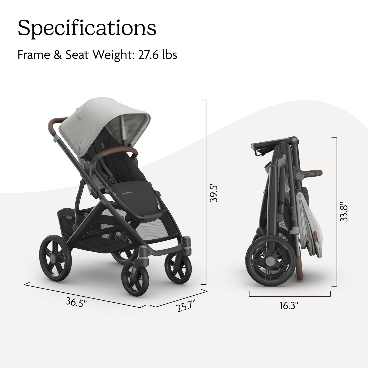 UPPAbaby Vista V3 Stroller - Full-Size Single-to-Double Stroller System