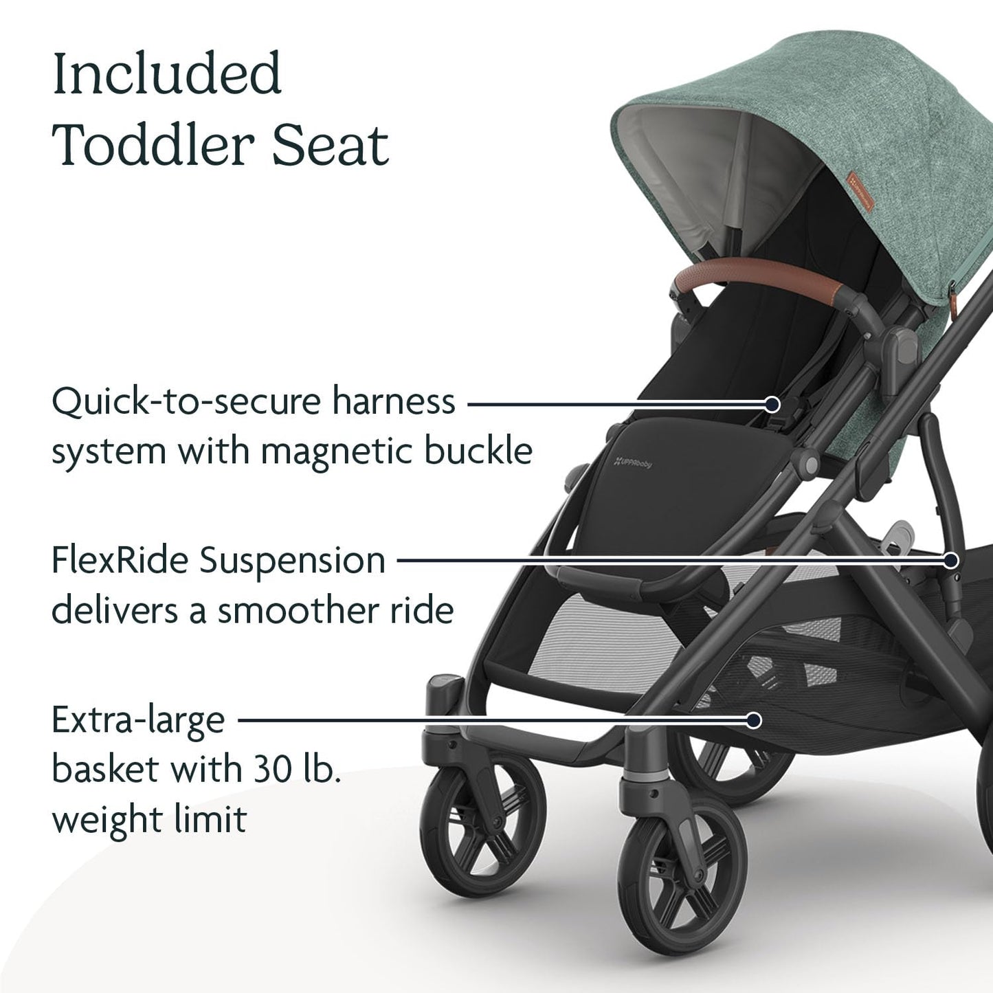 UPPAbaby Vista V3 Stroller - Full-Size Single-to-Double Stroller System