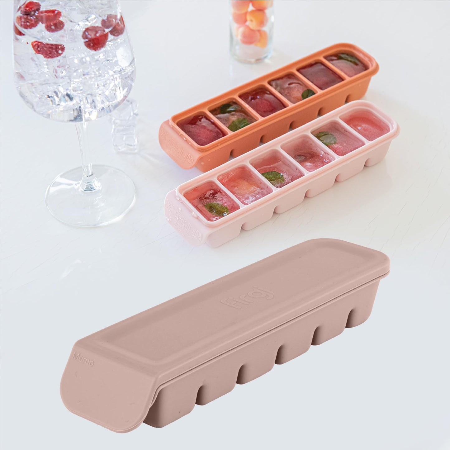 4 Section-1.7oz Gray 100% Food Grade Silicone Ice Cube Tray Food Container with Airtight Locking Lid, Fruit Vegetable Purees, Breastmilk Storage for Baby & Toddler Food | BPA Free Korea Made