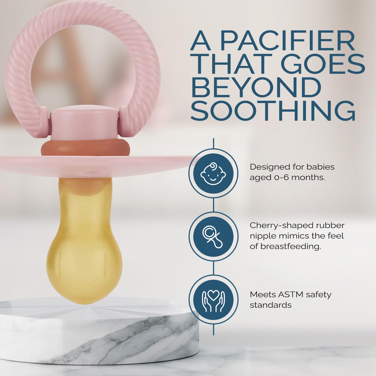 Itzy Ritzy Natural Rubber Pacifiers, Set of 2 – Natural Rubber Newborn Pacifiers with Cherry-Shaped Nipple & Large Air Holes for Added Safety; Set of 2 i