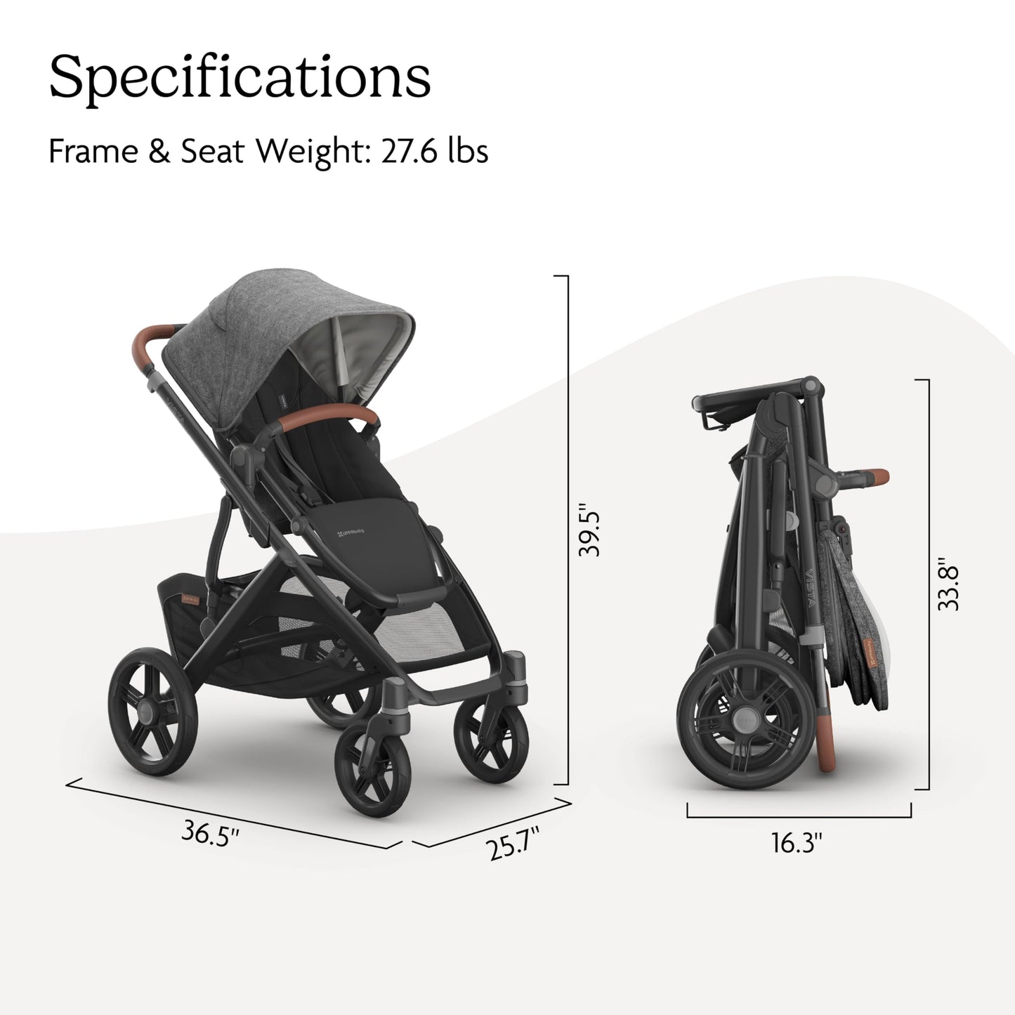 UPPAbaby Vista V3 Stroller - Full-Size Single-to-Double Stroller System