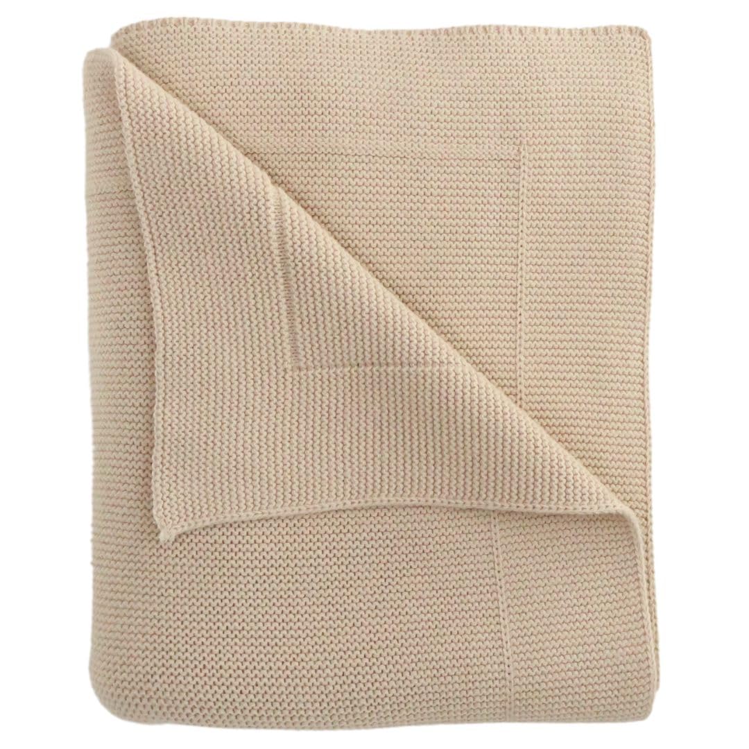Knitted Organic Cotton Baby Blanket- Swaddle Blanket, 30" x 40" Soft Receiving Blanket for Newborn (Mochachino)
