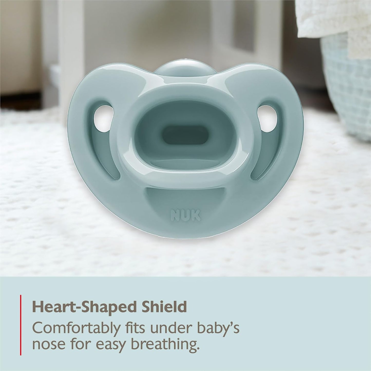 NUK 100% Silicone Comfy Orthodontic Pacifiers, 0-6 Months, Neutral Fashion, Timeless Collection, 5 Count