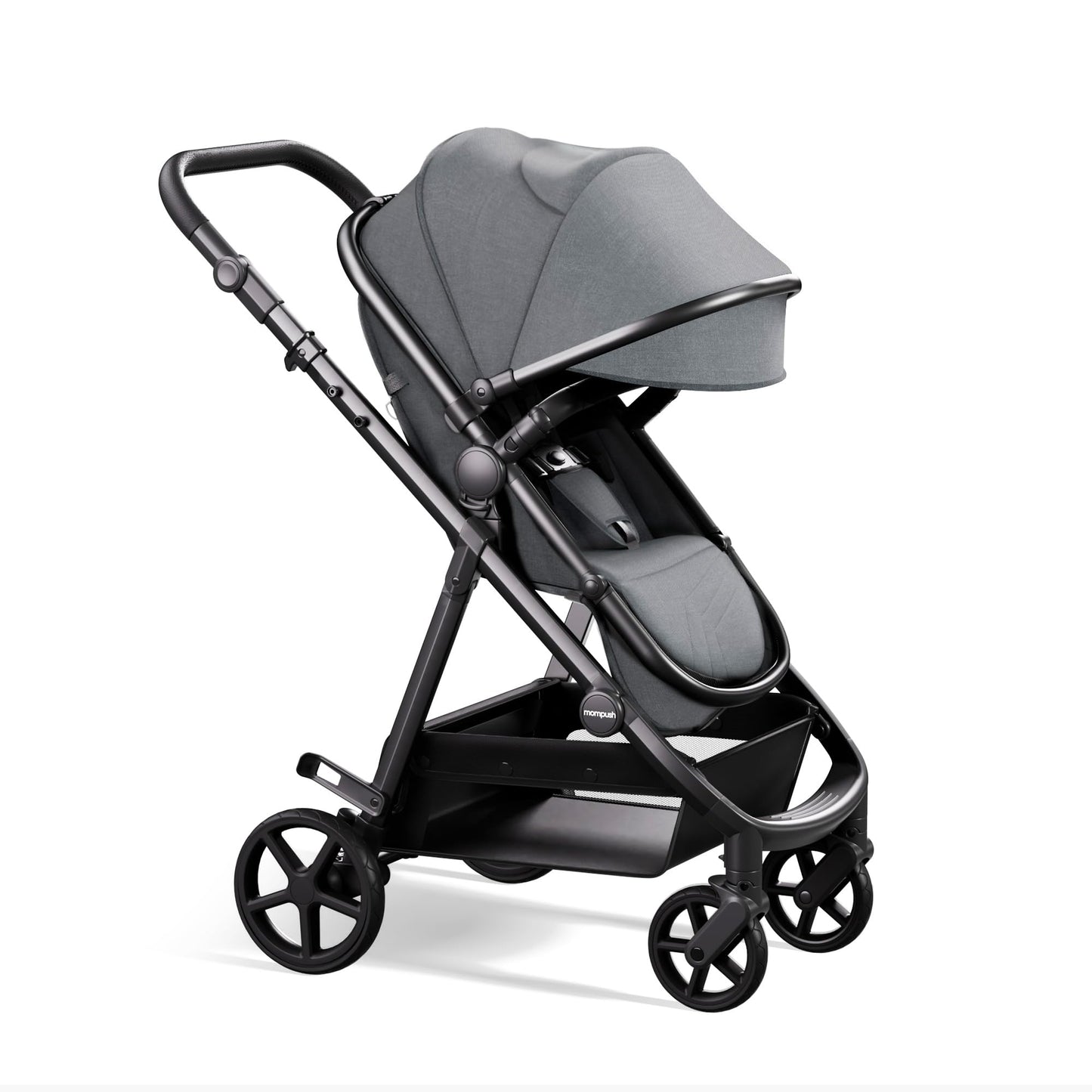 Mompush Wiz 2-in-1 Convertible Baby Stroller with Bassinet Mode, Foldable Infant Stroller with Reversible Seat and Large UPF 50+ Canopy