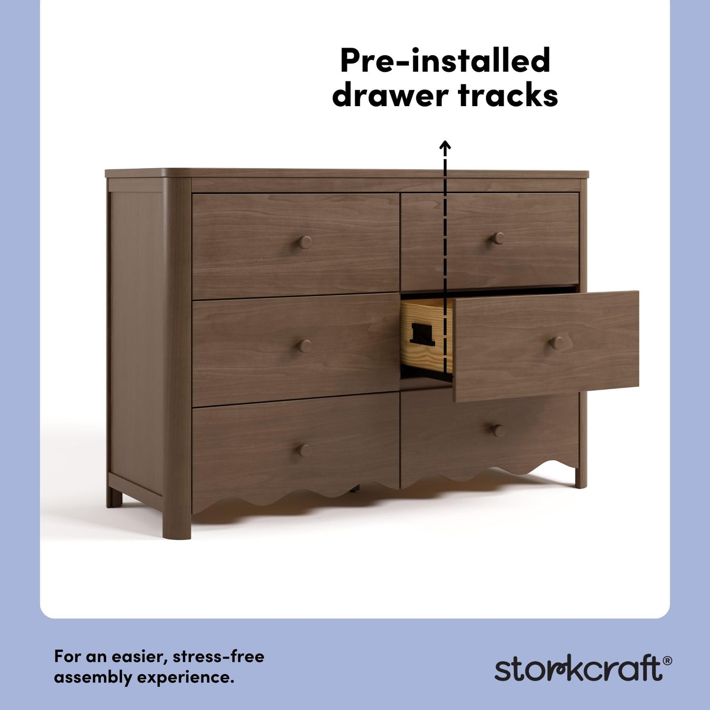Storkcraft Casablanca 6 Drawer Dresser (Hazelnut) – GREENGUARD Gold Certified