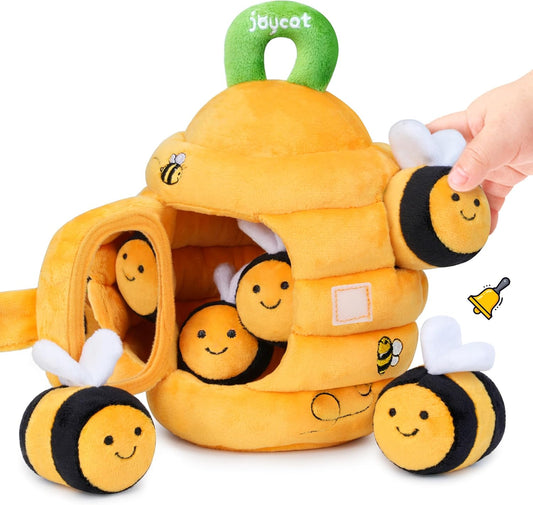 JoyCat Baby Toys 6-12 Months - Soft Baby Beehive with 5 Sensory Bees