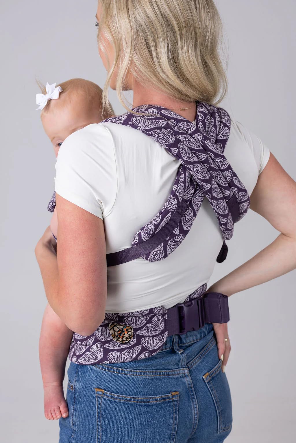 Mabē Monarch Ergonomic Baby Carrier – Premium Cotton Soft Structured Newborn to Toddler Carrier with Hip-Healthy Design, 3 Carry Positions (7-35lbs), Lightweight & Breathable, (Ivory)