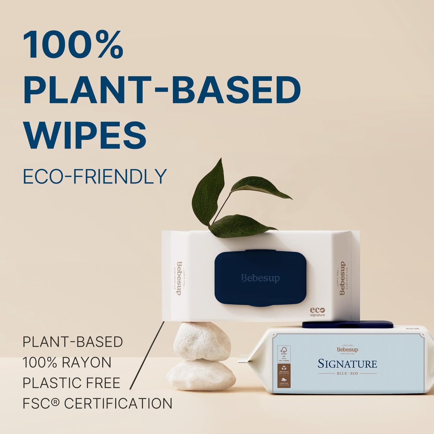 BEBESUP- Korea’s #1 Signature Baby Wipes - Hypoallergenic Water-based Unscented Alcohol-Free Ultra-Thick Super Seed Extracts Organic Plant-Based for sensitive skin Flip-Top 560 Count (8 Packs)