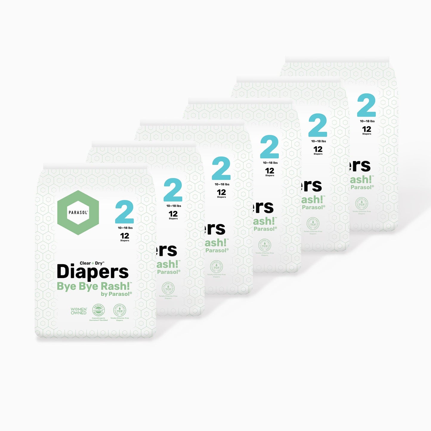 PARASOL Clear+Dry Disposable Diapers | RashShield Protection, Leakproof Design, Hypoallergenic | Size 4, (20-32 lbs) 48 Count