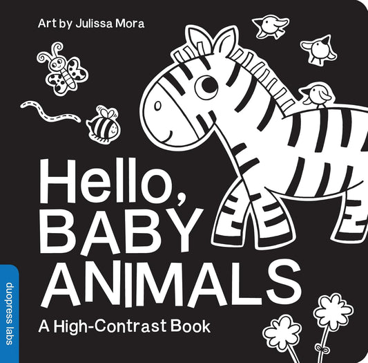 Hello, Baby Animals: A Black-and-White Board Book for Babies Visual Development (High-Contrast Books)