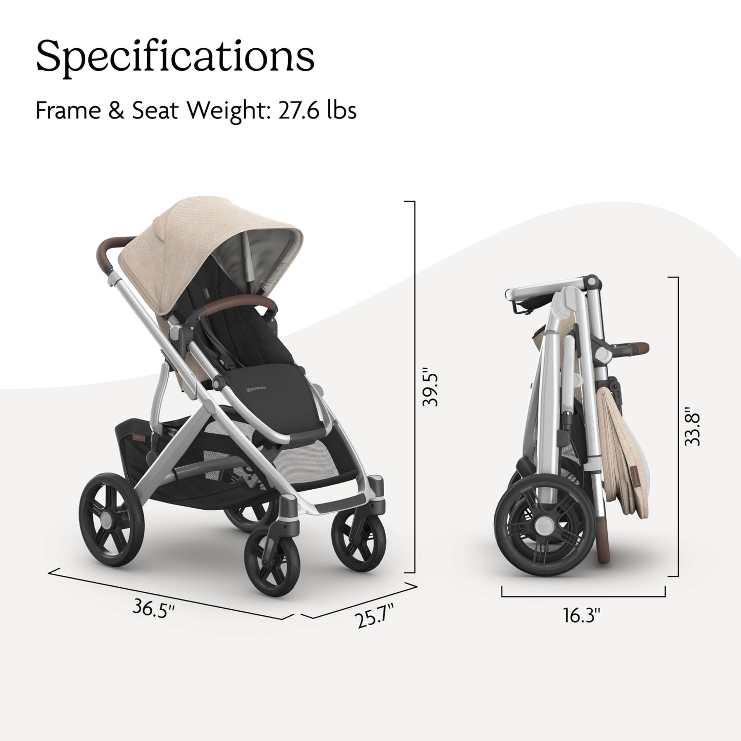 UPPAbaby Vista V3 Stroller - Full-Size Single-to-Double Stroller System