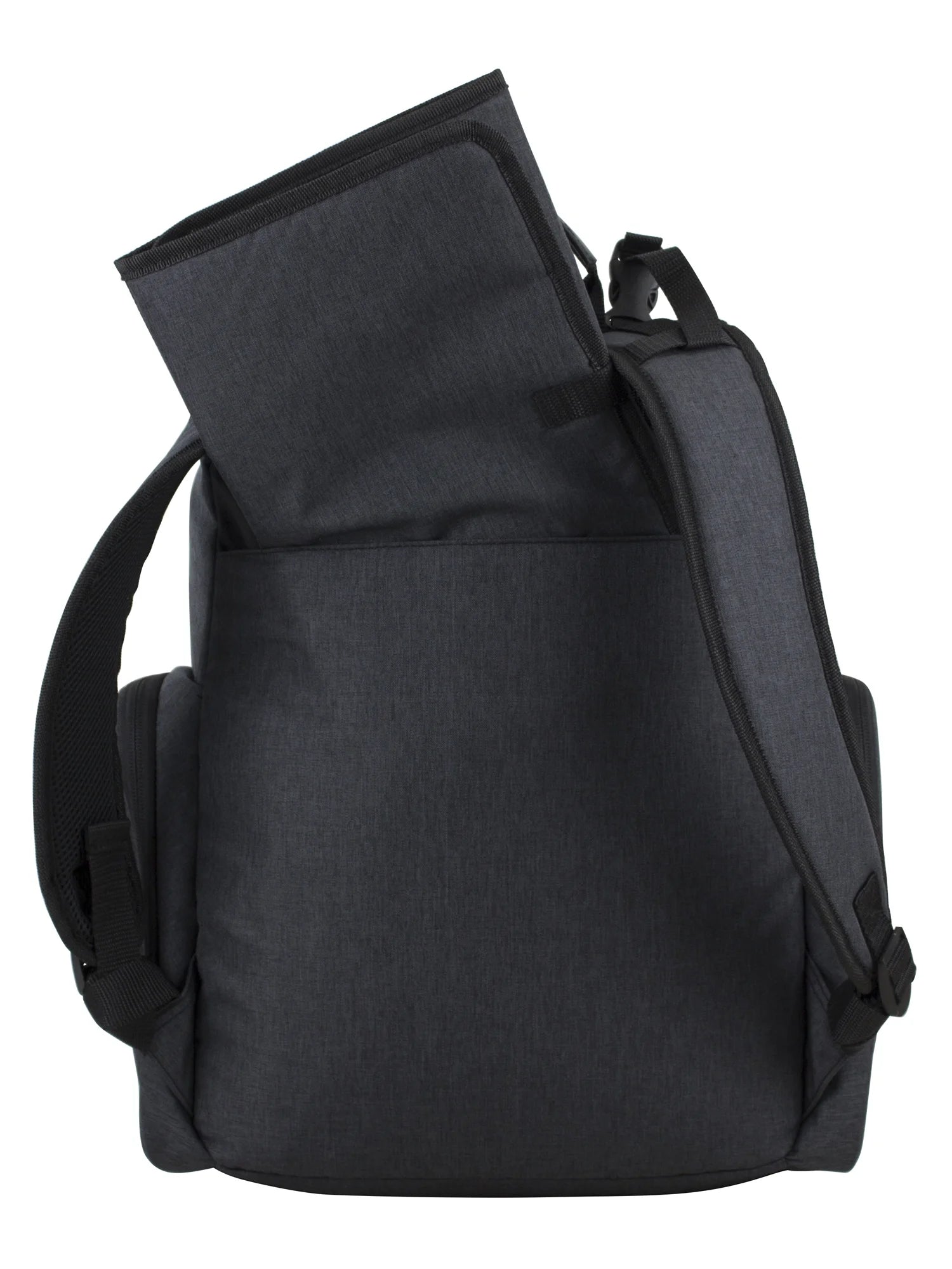 Wooster St. Large Backpack Diaper Bag with Adjustable Shoulder Straps, Bonus Changing Pad, Stroller Straps and Insulated Zipper Pockets, Dark Grey