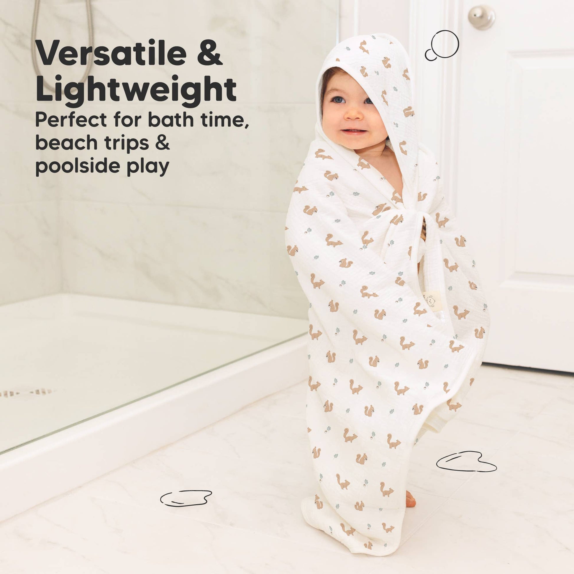 KeaBabies - KeaBabies Lyra Muslin Hooded Towel - All The Things Baby