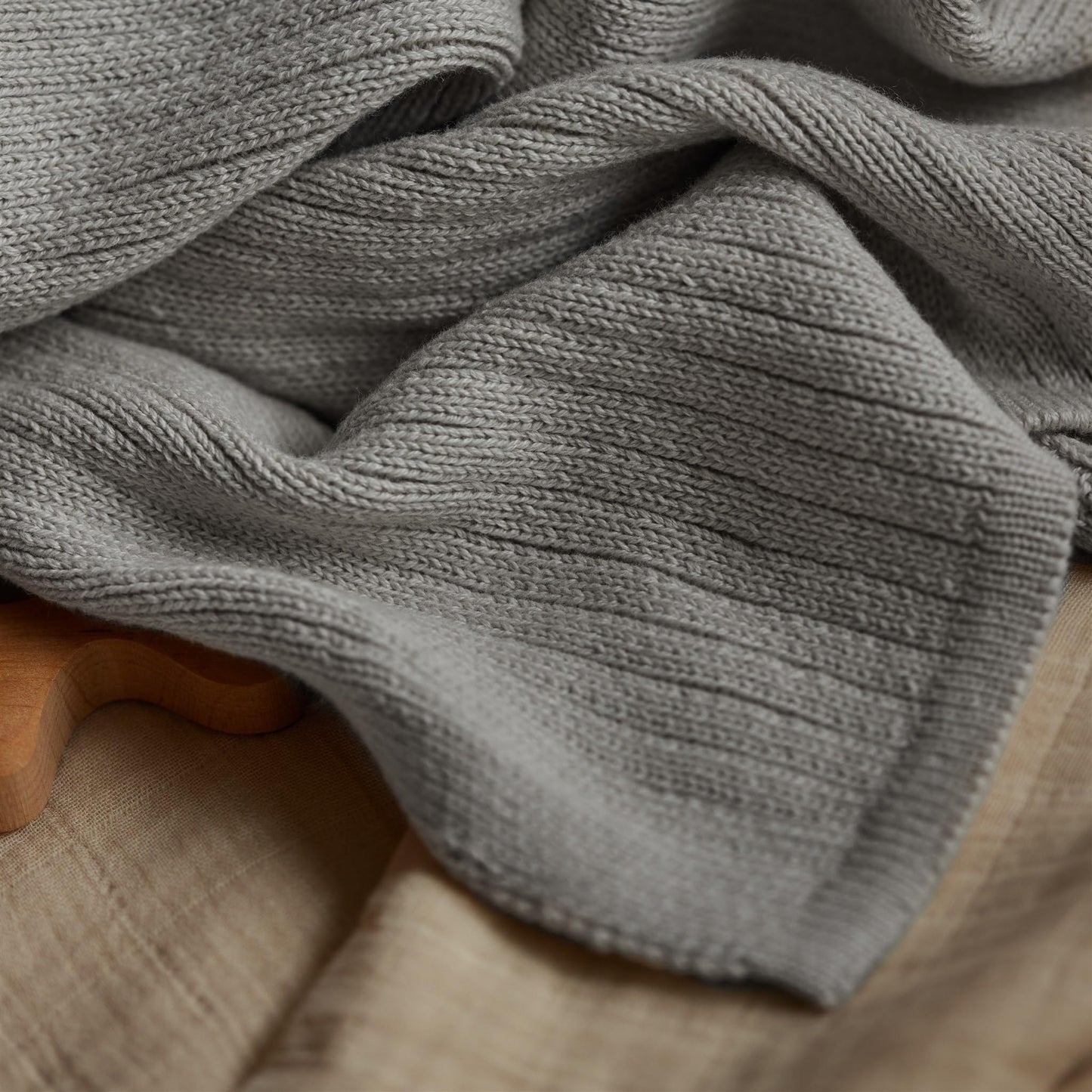 Knitted Organic Cotton Baby Blanket- Swaddle Blanket, 30" x 40" Soft Receiving Blanket for Newborn (Mochachino)