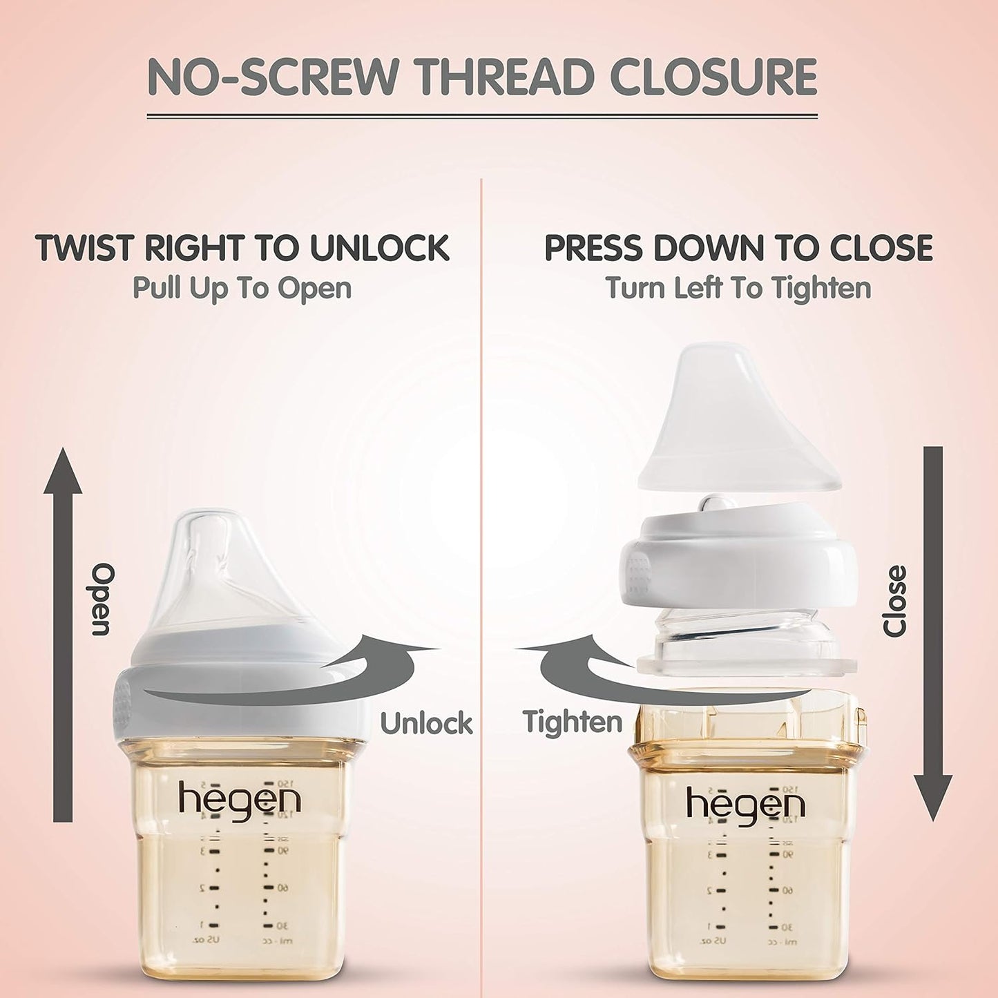 hegen Baby Bottles - Breastfeeding System with Basic Starter Kit and 11oz 2 Pack