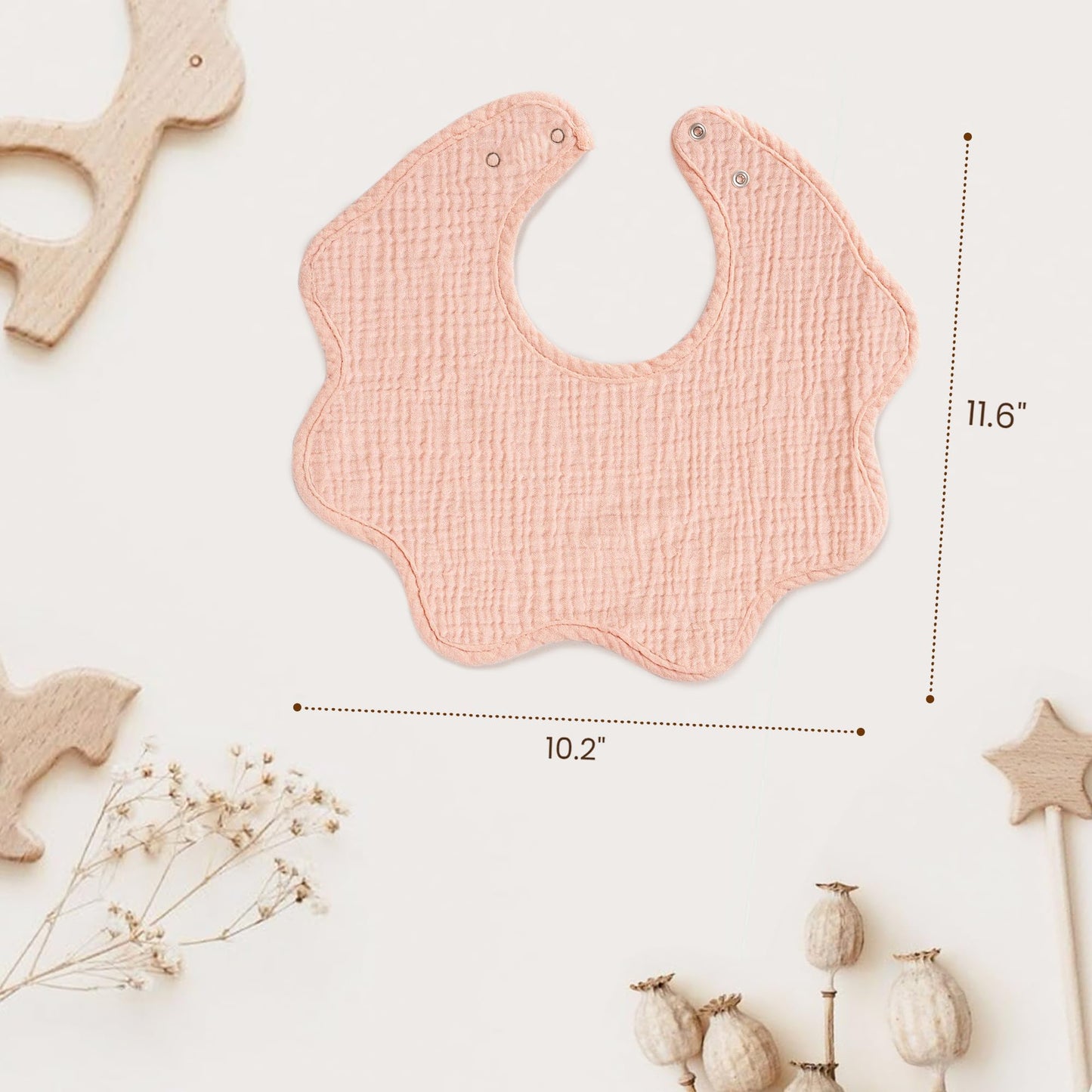 Konssy Muslin Baby Bibs 100% Cotton Absorbent Bandana Drool Bibs