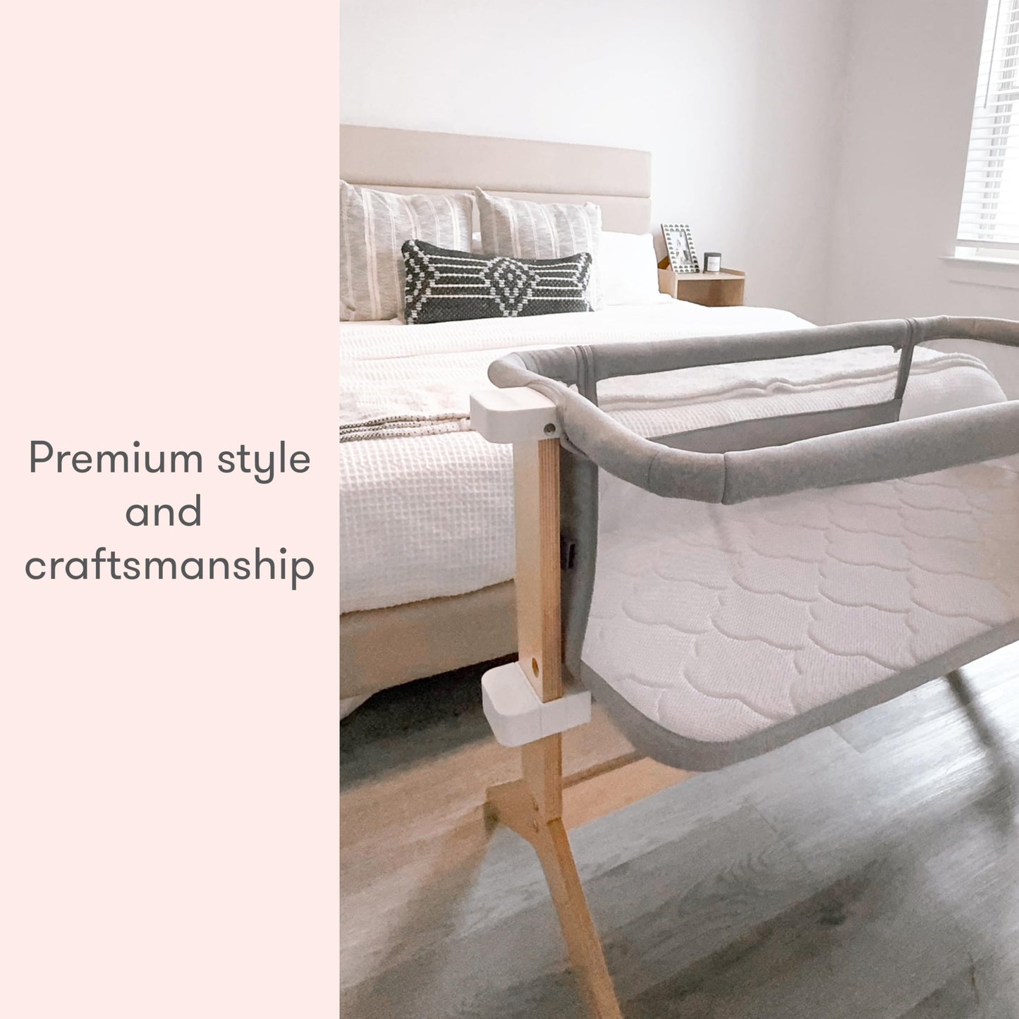 Newton Baby Essential Bassinet – Ultra-Breathable, Completely Washable, More Airflow for Safer, Cooler Sleep, Non-Toxic, Bedside Sleeper, Storage Shelf