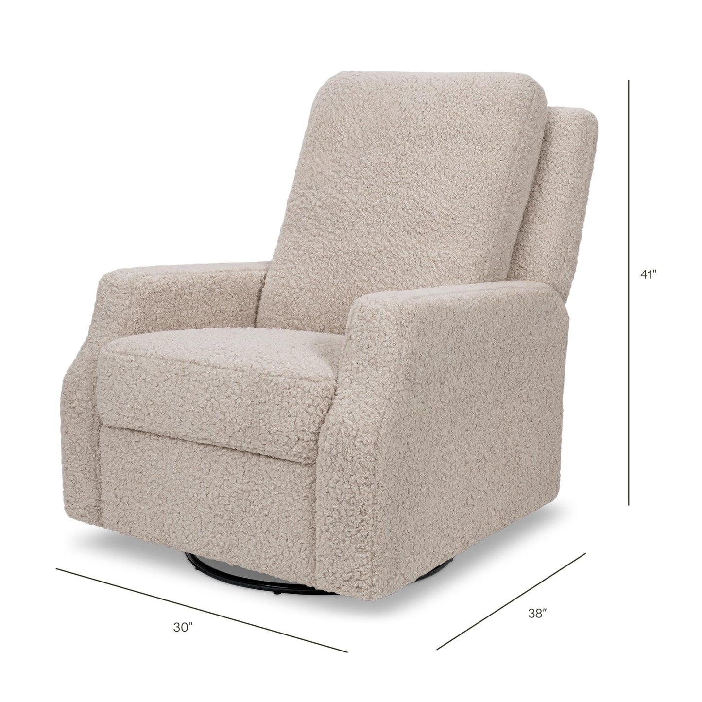 Namesake Crewe Glider Recliner Nursery Chair - GREENGUARD Gold & Certi-PUR US Certified, Ultra Cozy 360° Swivel Rocker Recliner