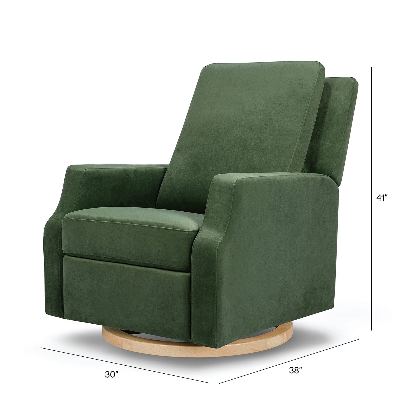Namesake Crewe Glider Recliner Nursery Chair - GREENGUARD Gold & Certi-PUR US Certified, Ultra Cozy 360° Swivel Rocker Recliner