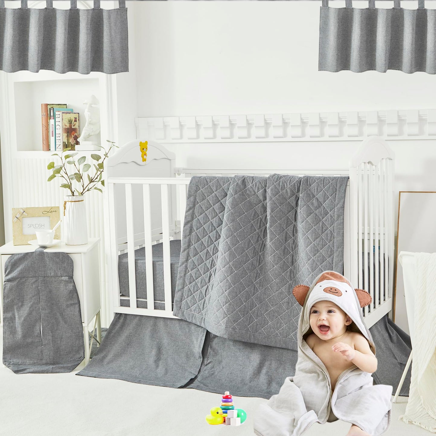 Brandream Gender Neutral Boho Bohemian Farmhouse Chic Baby Crib Bedding Set