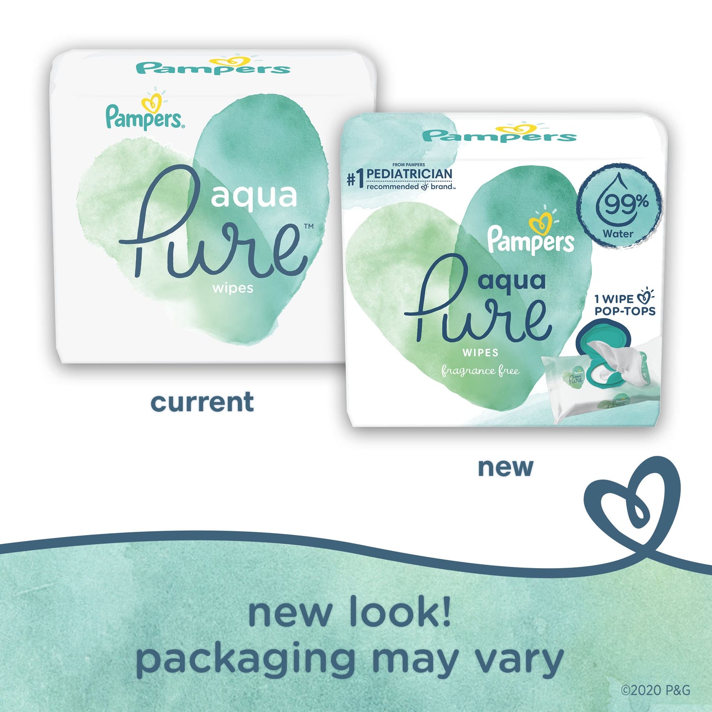 Pampers Baby Wipes Aqua Pure, 99% water-based wipes