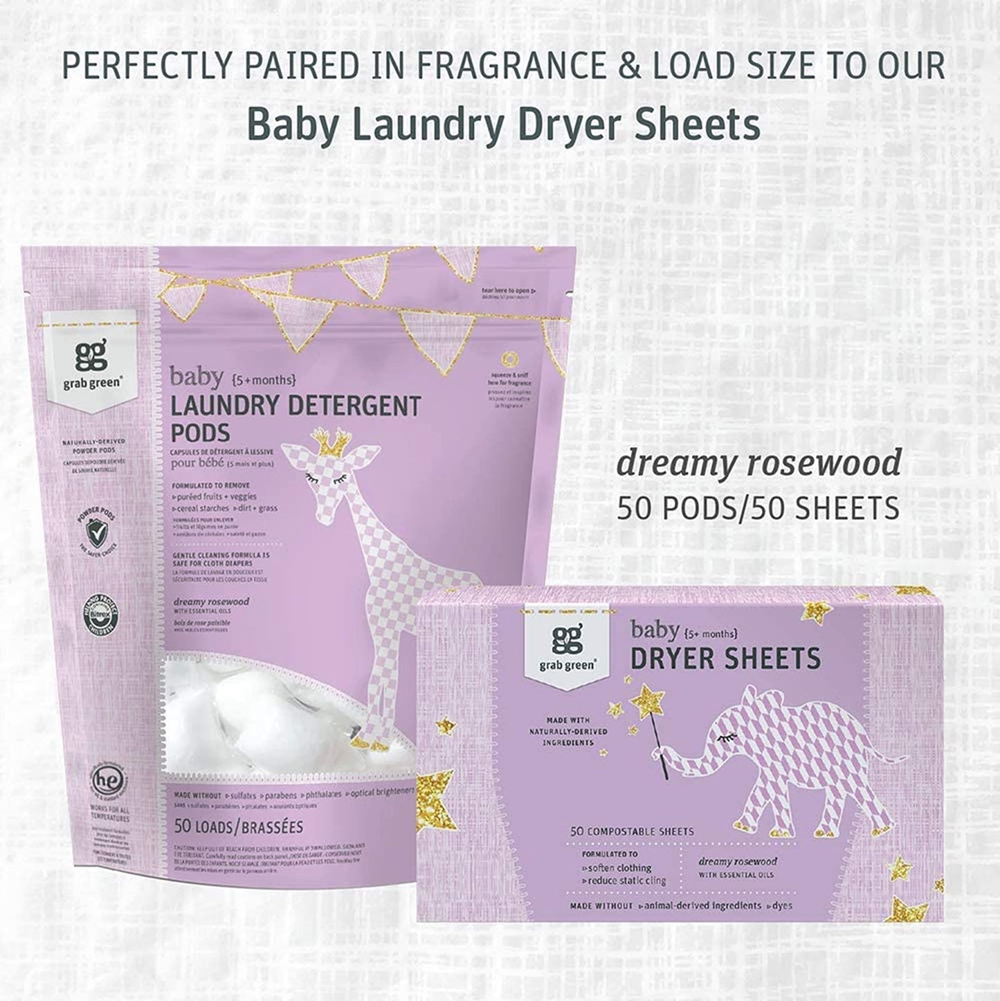 Grab Green Newborn Baby Laundry Detergent Pods, 60 Loads