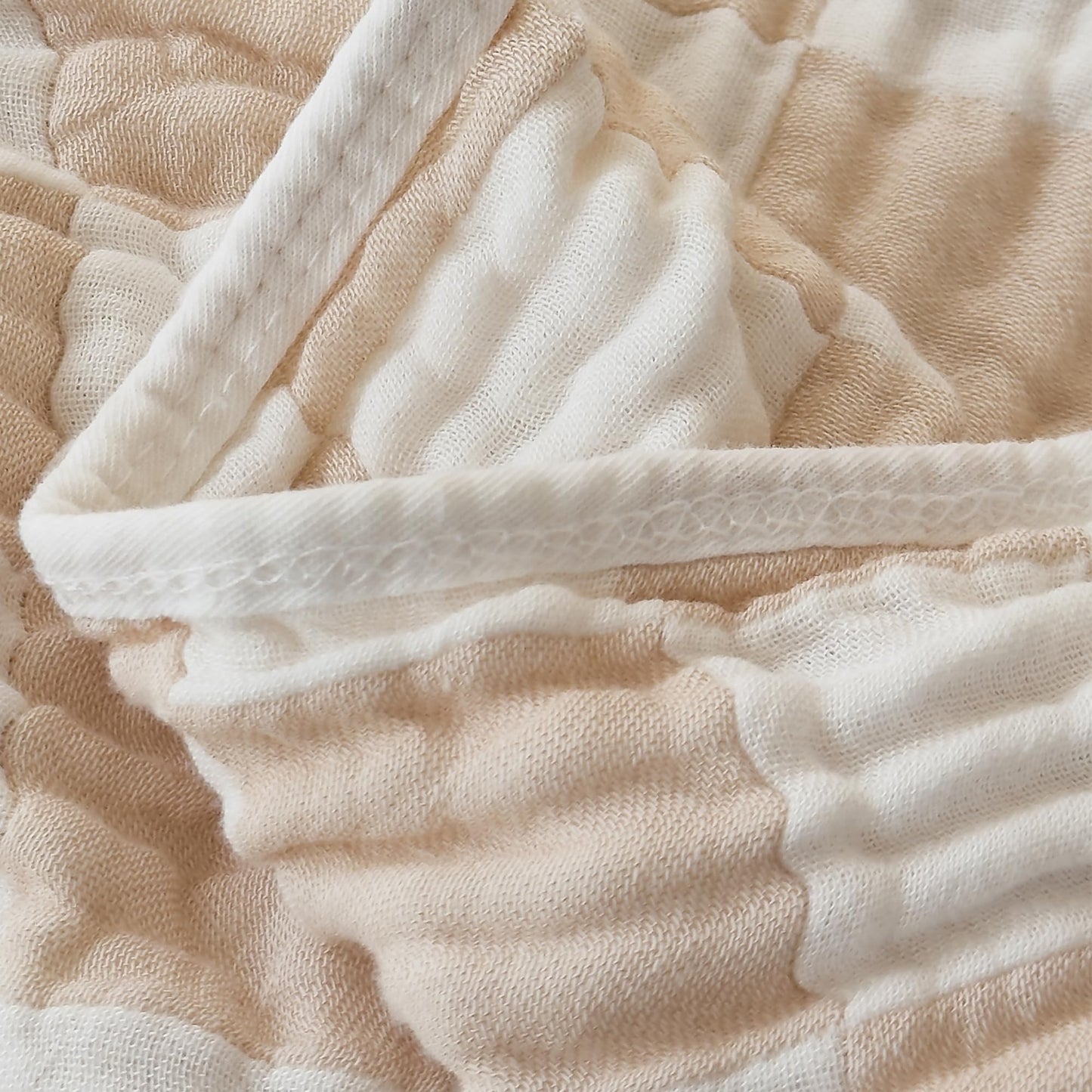 Ultra Soft Checkered Muslin Baby Blanket Pack of 2 Cotton Swaddles Bed Blankets for Babies and Toddlers Girls Newborn 42 x 42 inches Cream and Pink