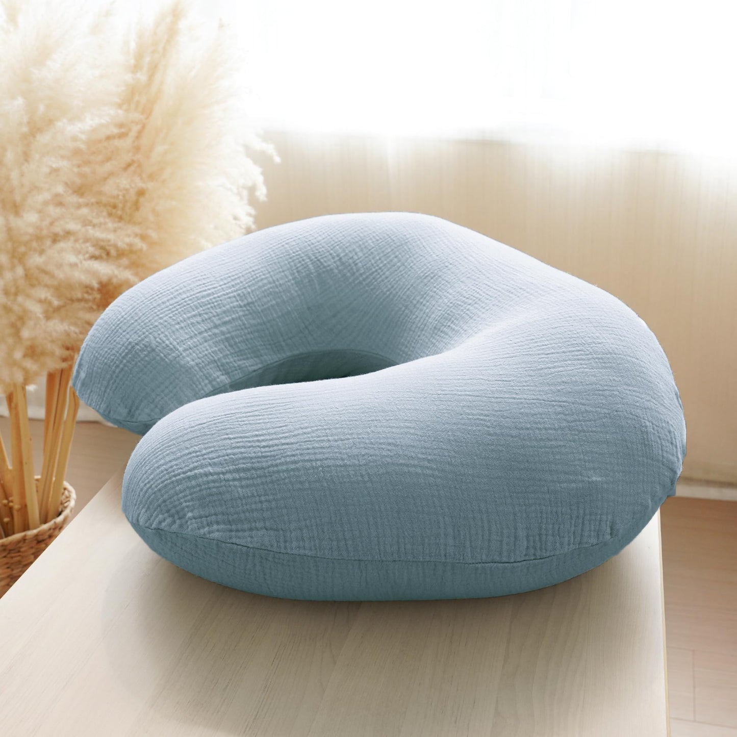Konssy Muslin Nursing Pillow Covers, 100% Cotton Soft & Adorable Covers for Breastfeeding Pillows, Slipcovers for Newborn Baby Boys & Girls