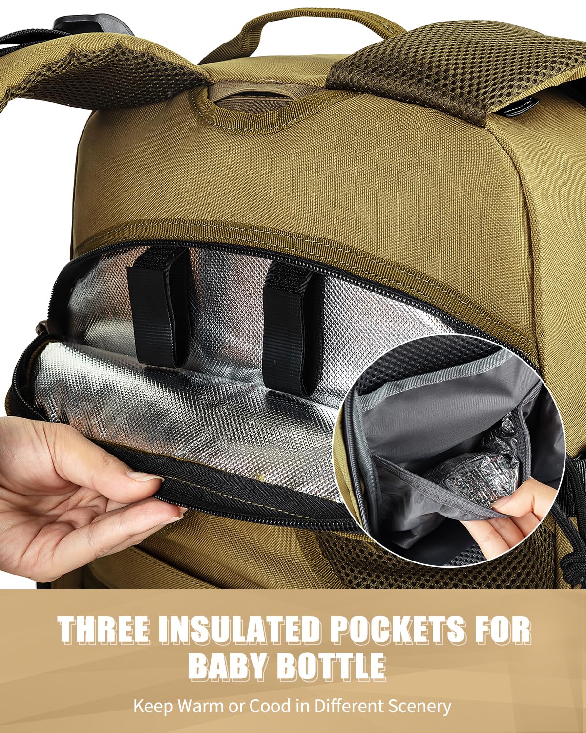 SHARKMOUTH Dad Diaper Bag Backpack - Military Baby Gear Backpacks with Daddy Patches Black