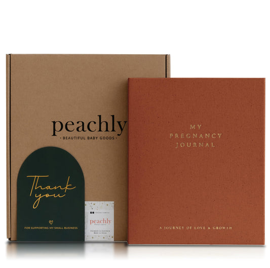 Peachly Pregnancy Journal - Linen Pregnancy Book to Capture Every Milestone - Pregnancy Must Haves - Baby Book Keepsake Pregnancy Journals For First Time Moms and Experienced Moms