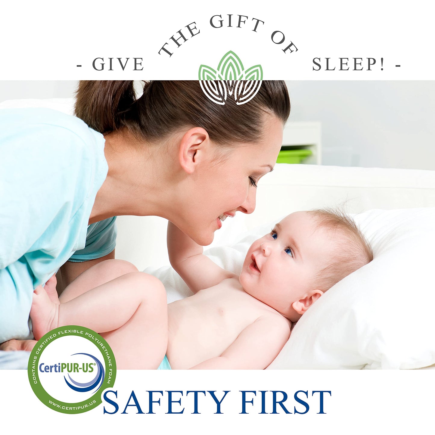 Organic Cotton Dual-Sided Mini Crib Mattress, 38x24x3 Premium Memory Foam 2-Stage CertiPUR-US Hypoallergenic Baby Mattress Firm Support for Infant Cooling Gel for Toddler Waterproof & Washable Cover