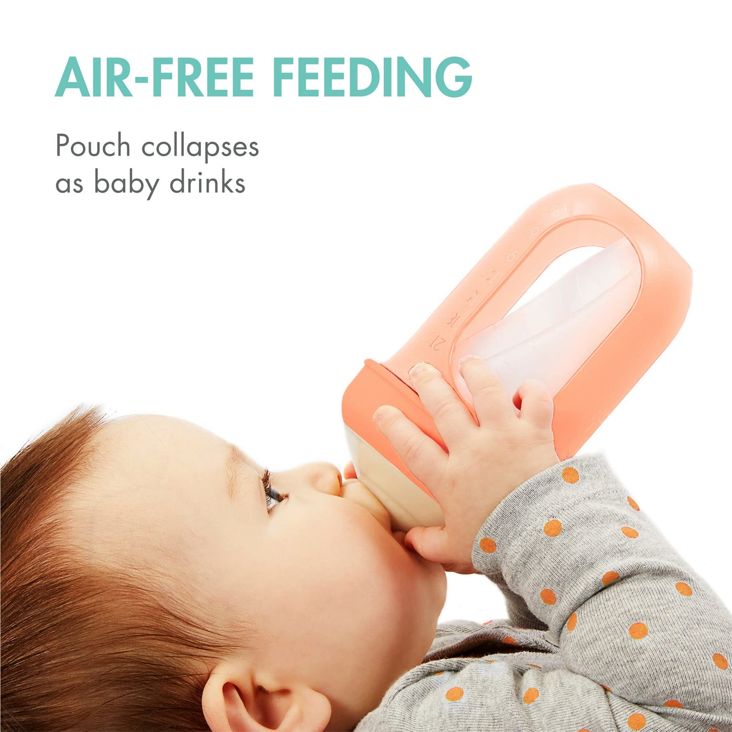 Boon Nursh Reusable Silicone Pouch Baby Bottles - Medium Flow Nipple - Silicone Baby Bottle Pouch and Nipple - Baby Feeding Essentials - Pink - 3-6 Months - 3 Count - 8 Ounce