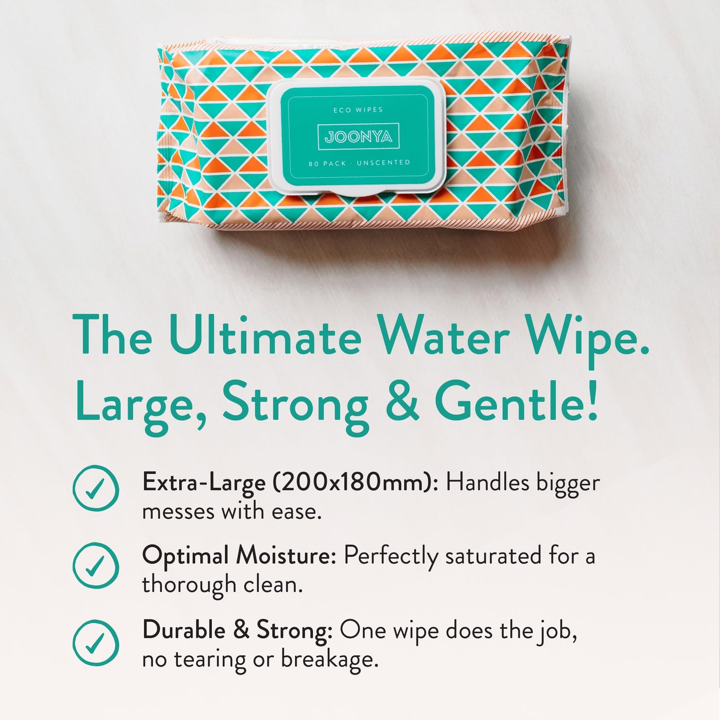 JOONYA Unscented Baby Wipes — Plant-Based, Fragrance-Free Diaper Wipes | Hypoallergenic, Non-Toxic, Compostable & Biodegradable