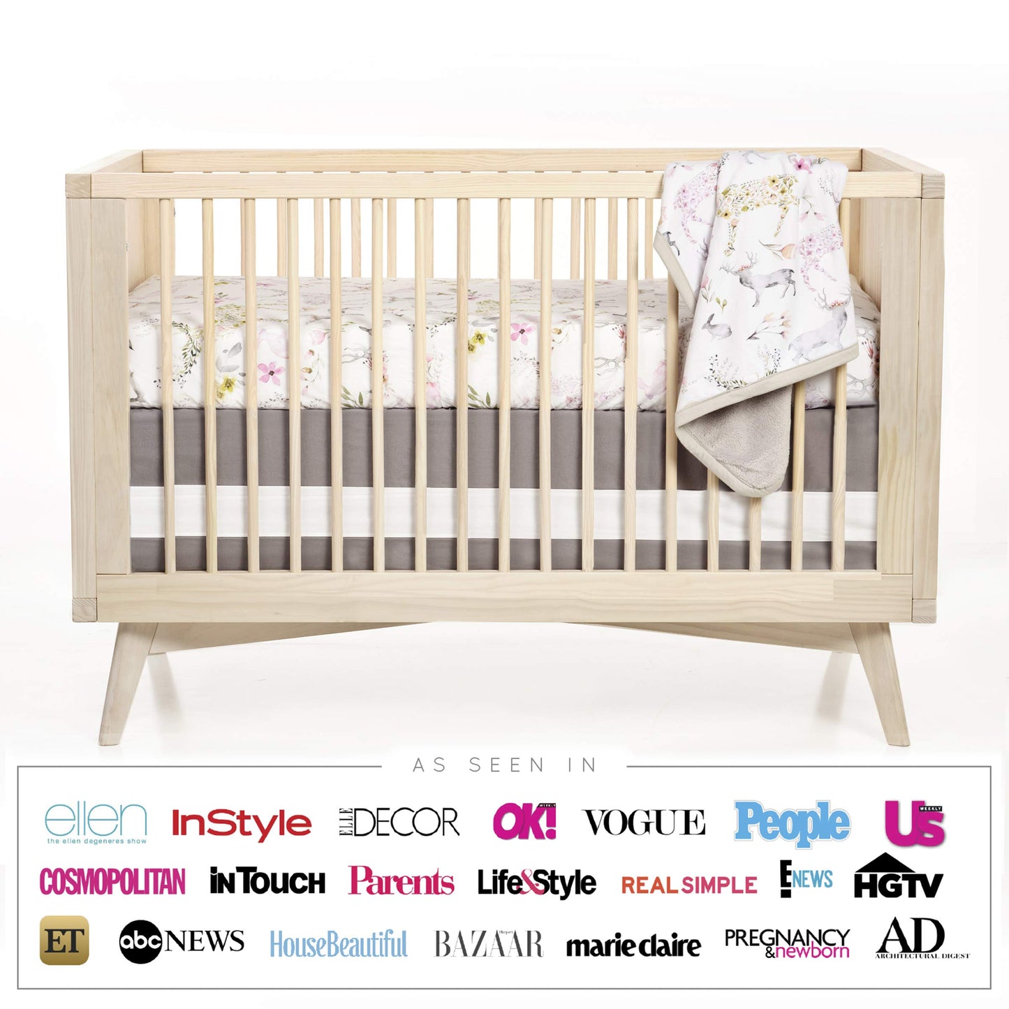 Oilo Baby Blanket, Luxury Soft Plush Backing & 100% Turkish Cotton Jersey Print