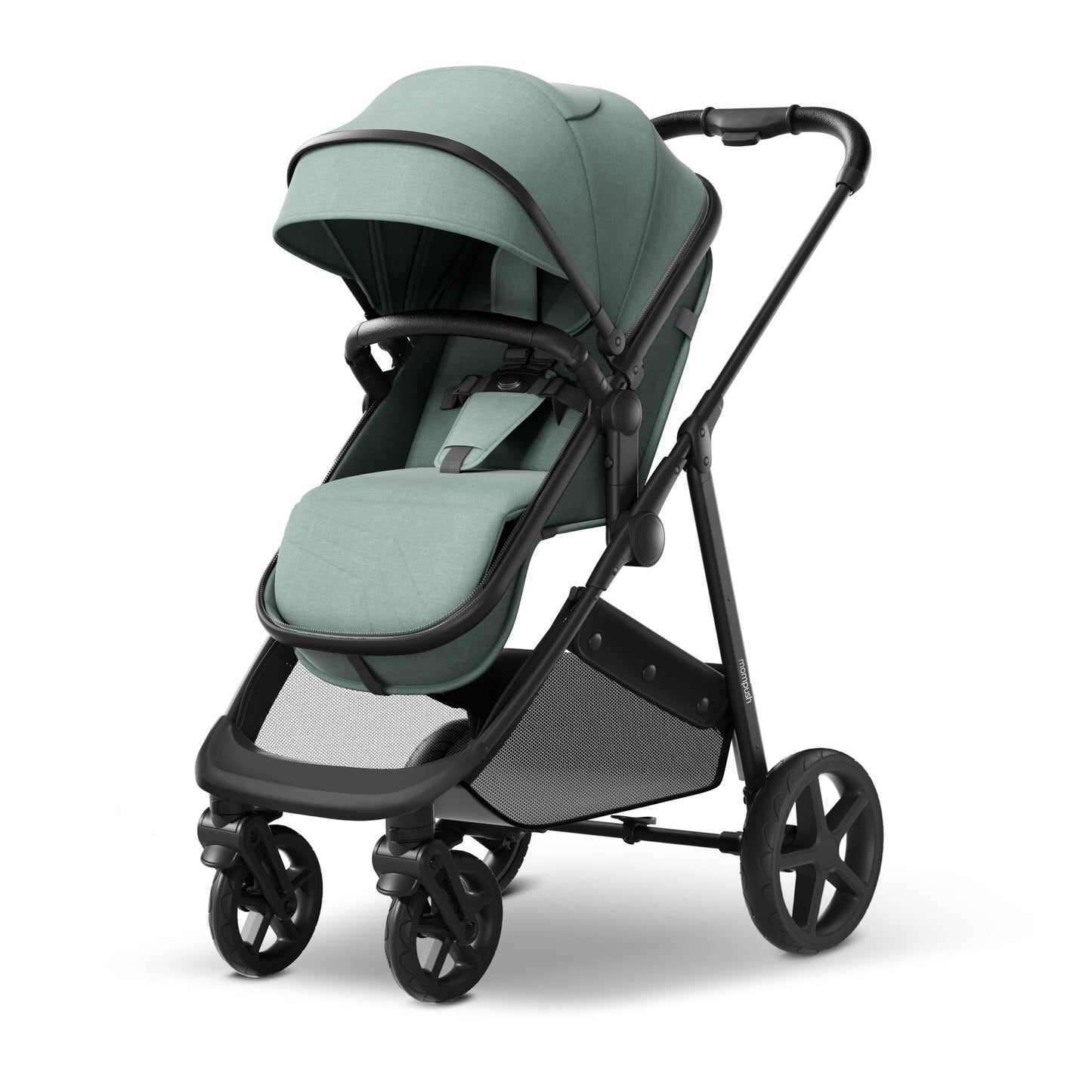 Mompush Wiz 2-in-1 Convertible Baby Stroller with Bassinet Mode, Foldable Infant Stroller with Reversible Seat and Large UPF 50+ Canopy