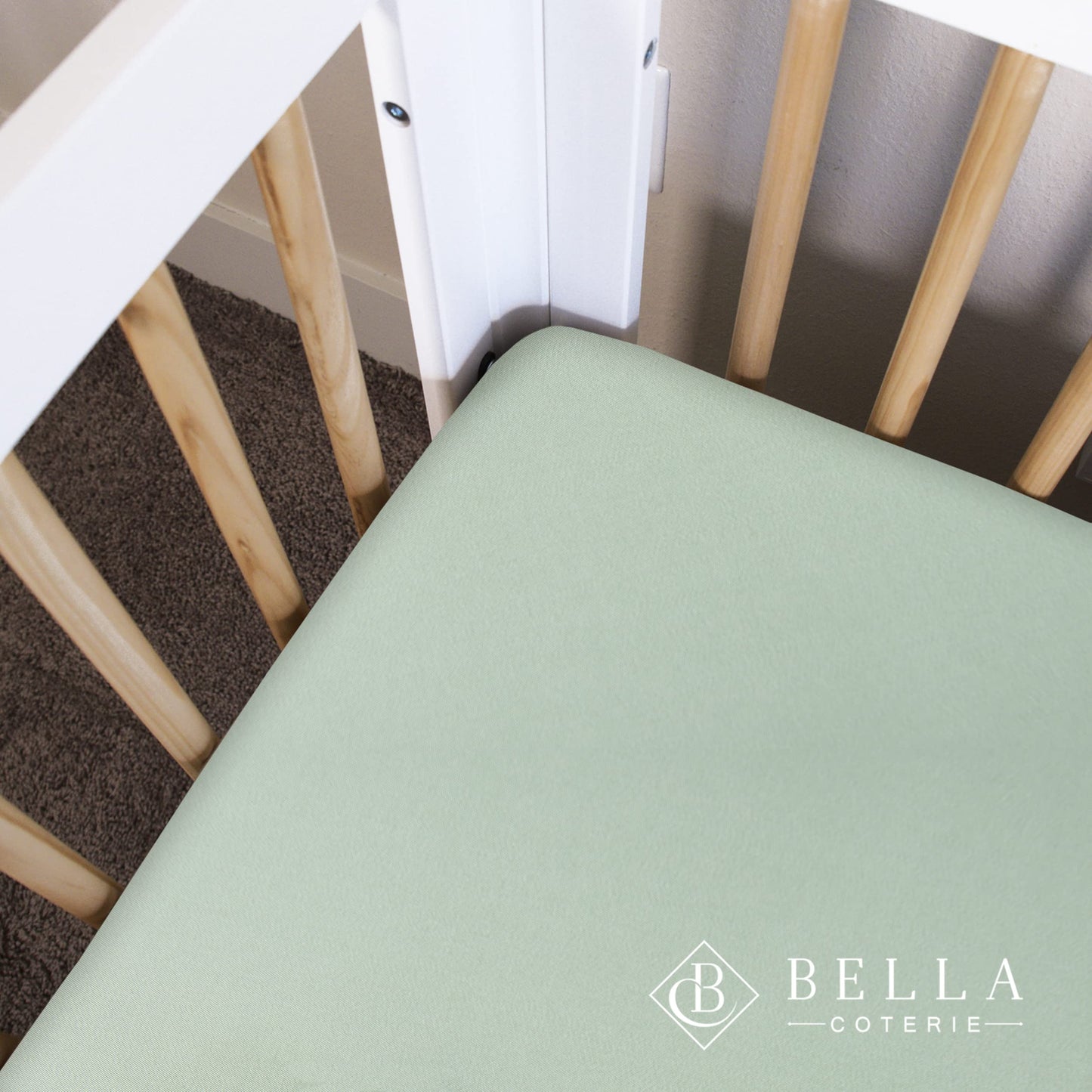 Bella Coterie Luxury Bamboo Crib Sheet | Organically Grown | Ultra Soft | Cooling for Better Sleep | Deep Pocket Fitted Sheet for Crib & Toddler Mattress | Viscose Made from Bamboo [Champagne]