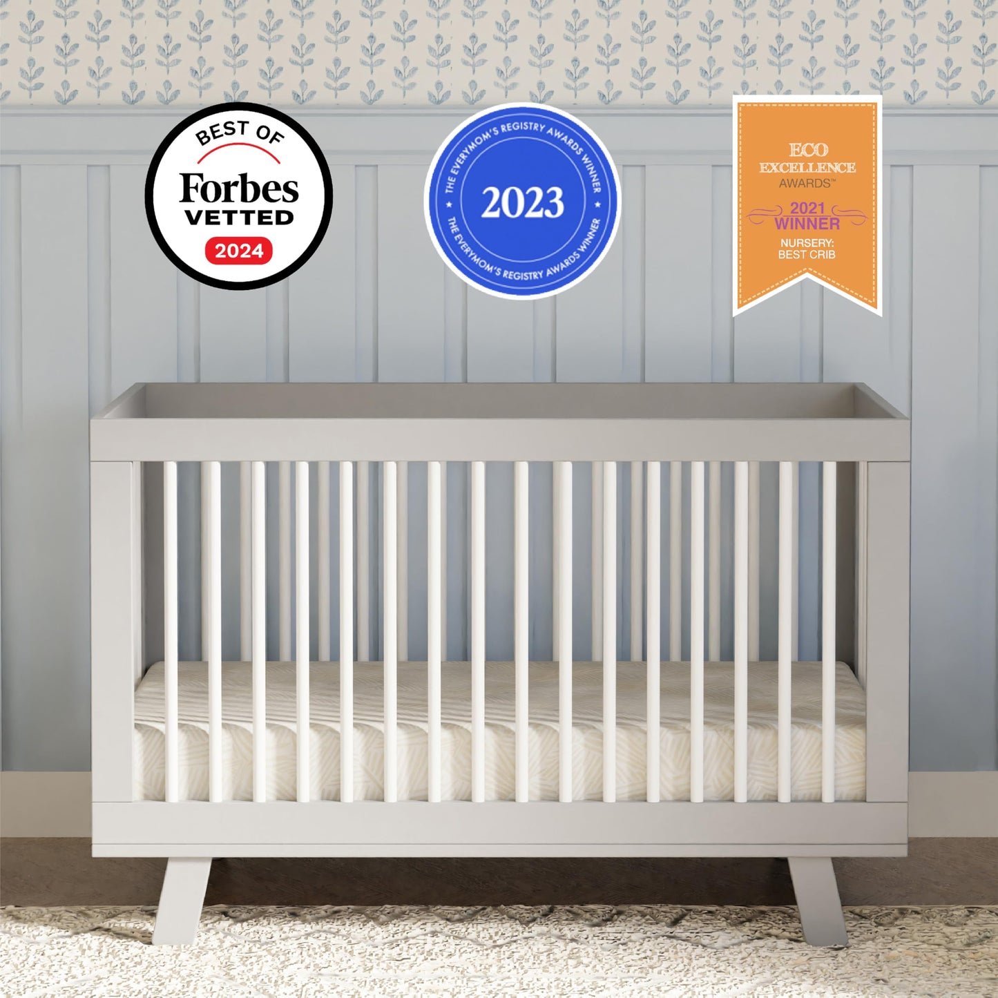 Babyletto Hudson 3-in-1 Convertible Baby Crib - GREENGUARD Gold Certified