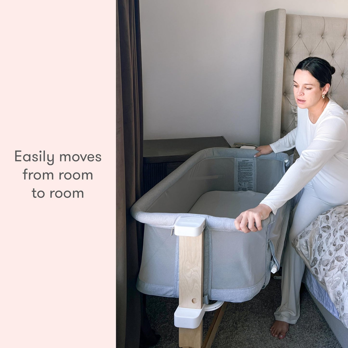 Newton Baby Essential Bassinet – Ultra-Breathable, Completely Washable, More Airflow for Safer, Cooler Sleep, Non-Toxic, Bedside Sleeper, Storage Shelf