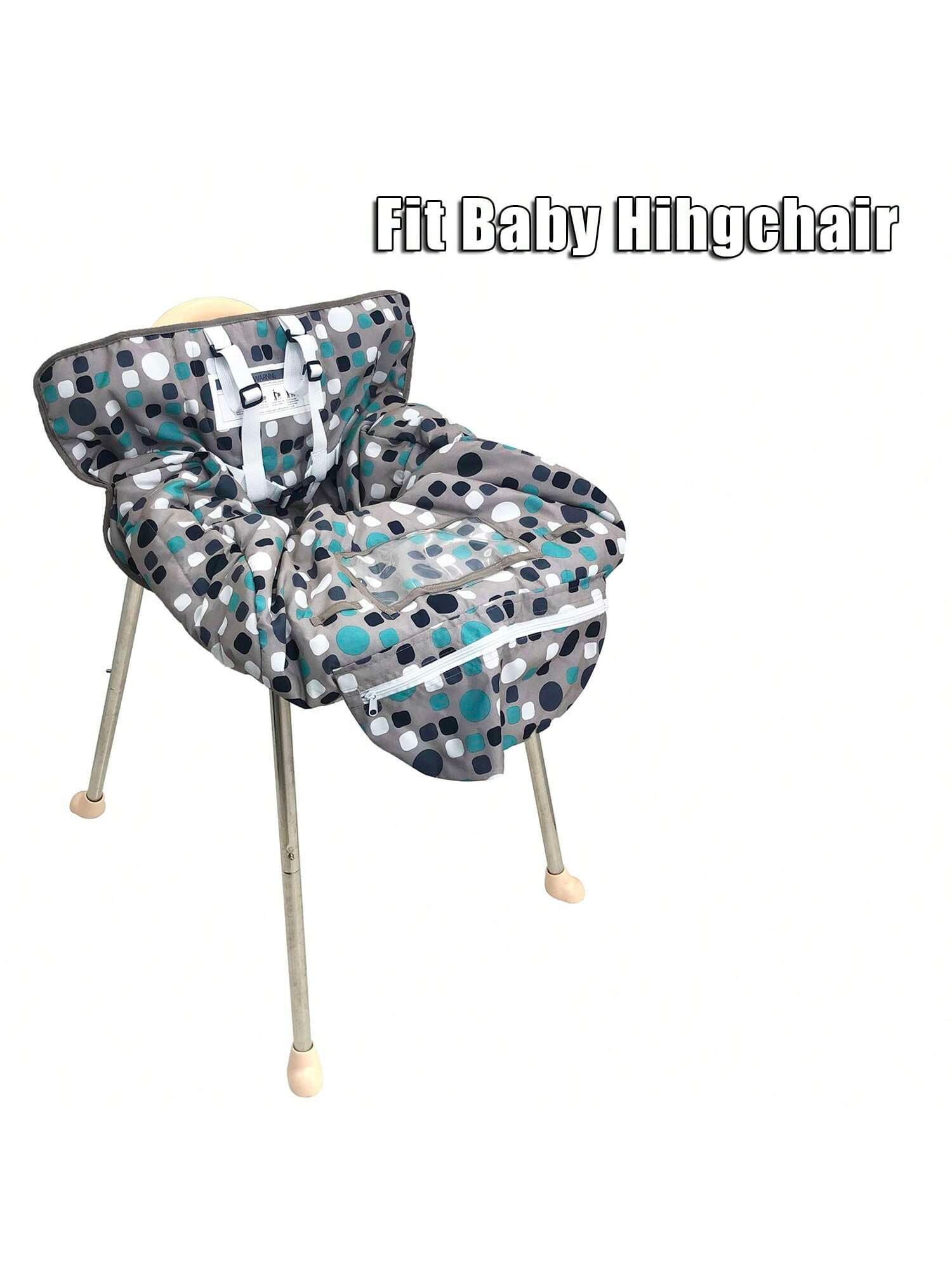 1Pc Thick Baby Stroller Seat Cushion, Cartoon Pattern, Foldable, Collapsible, High Chair Cushion, Comfortable and Breathable