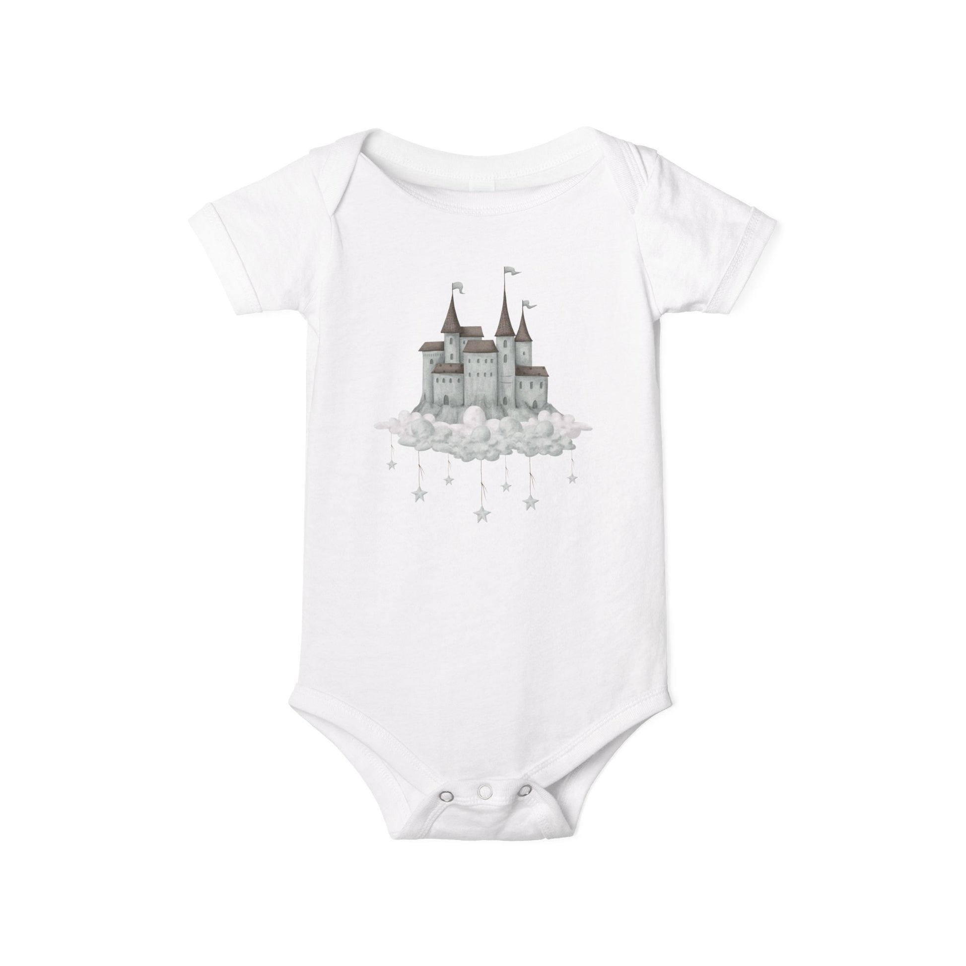 Infant Jersey Cotton Onesie Blue Sandcastle - All The Things Baby