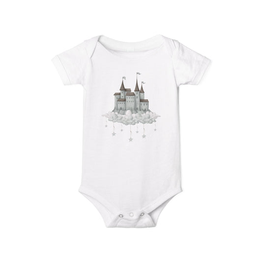 Infant Jersey Cotton Onesie Blue Sandcastle - All The Things Baby