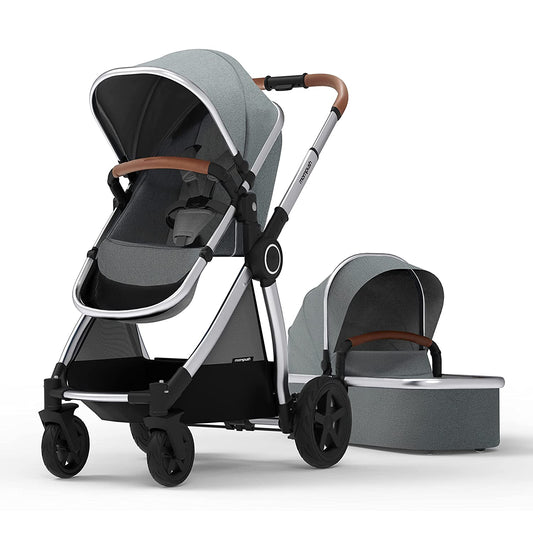 Ultimate 2 Baby Stroller for Infant and Toddler with Newborn Mode and Reversible Seat, All-Terrain Stroller with All-Wheel Suspension, Includes Car Seat Adapter and Large Storage Basket