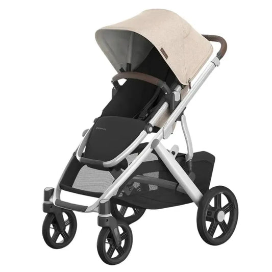 - Vista V3 Stroller, Declan (Oat Mélange/Silver Frame/Chestnut Leather)