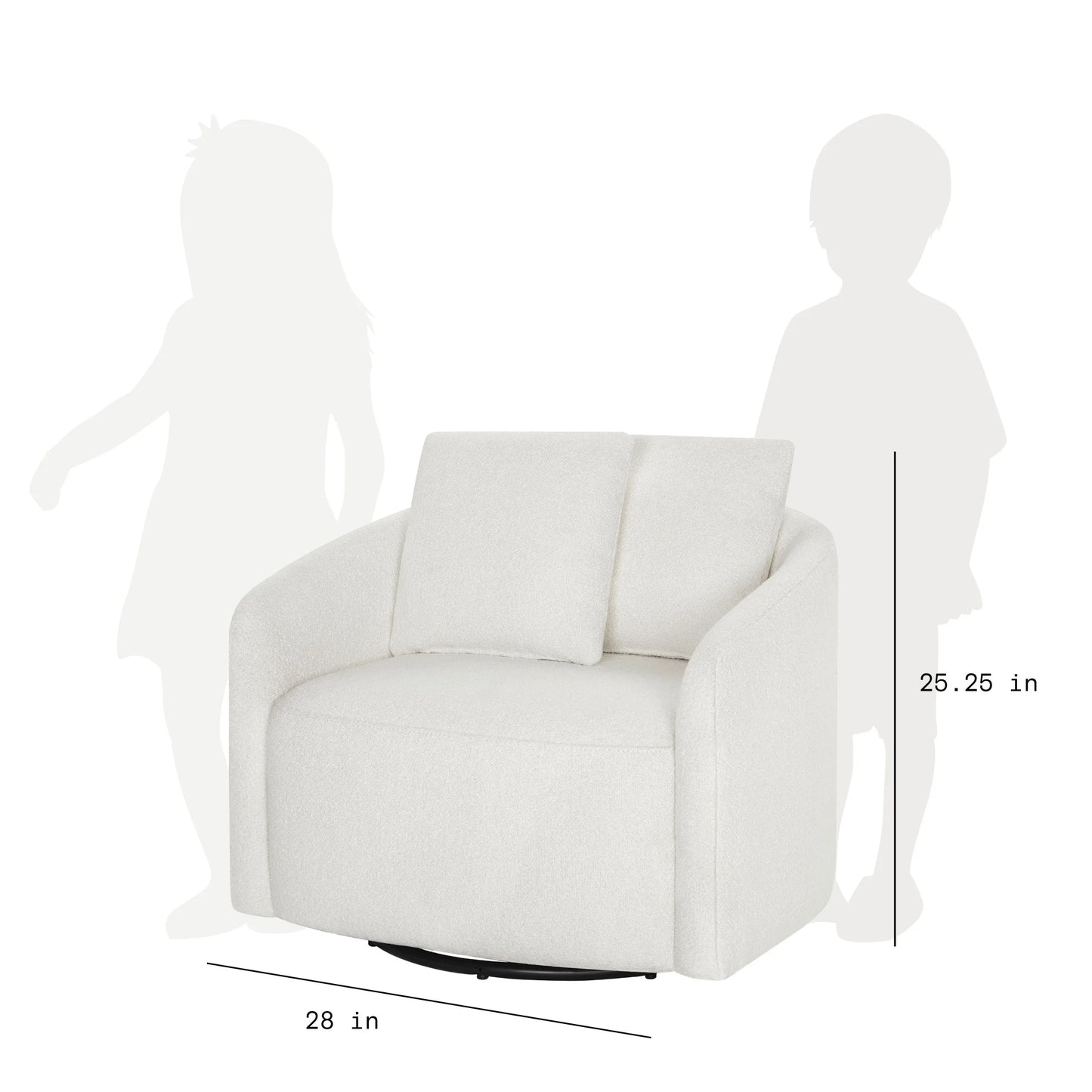 Drew Kids Accent Chair by Drew Barrymore, Cream Bouclé Fabric