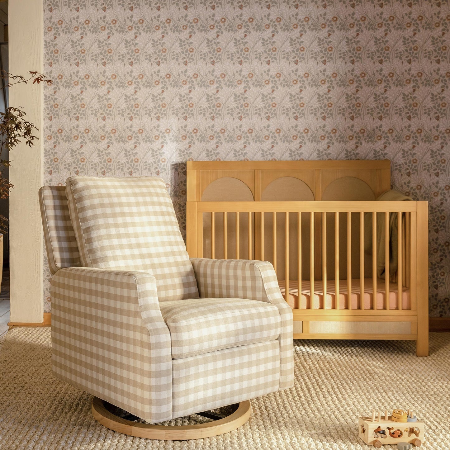 Namesake Crewe Glider Recliner Nursery Chair - GREENGUARD Gold & Certi-PUR US Certified, Ultra Cozy 360° Swivel Rocker Recliner