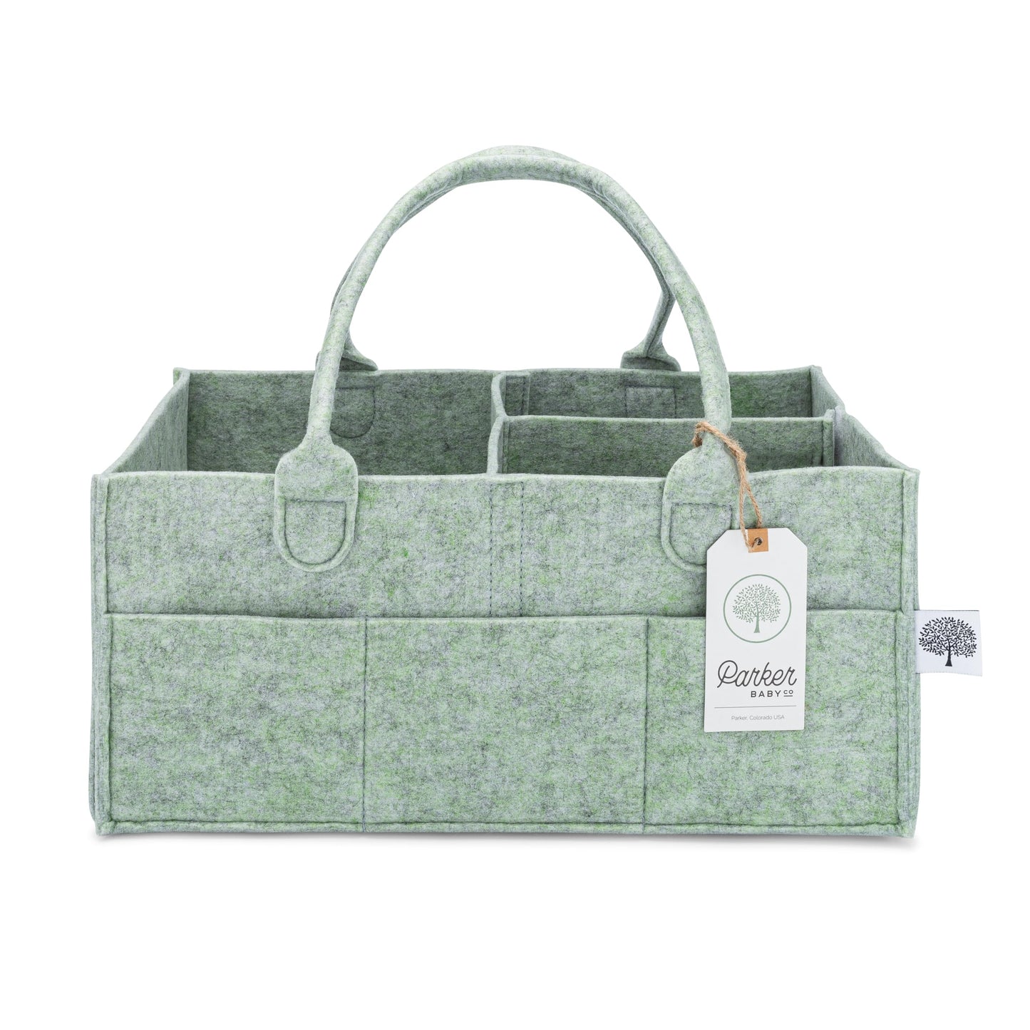 Parker Baby Diaper Caddy - Nursery Storage Bin and Car Organizer for Diapers and Baby Wipes - Oatmeal, Regular