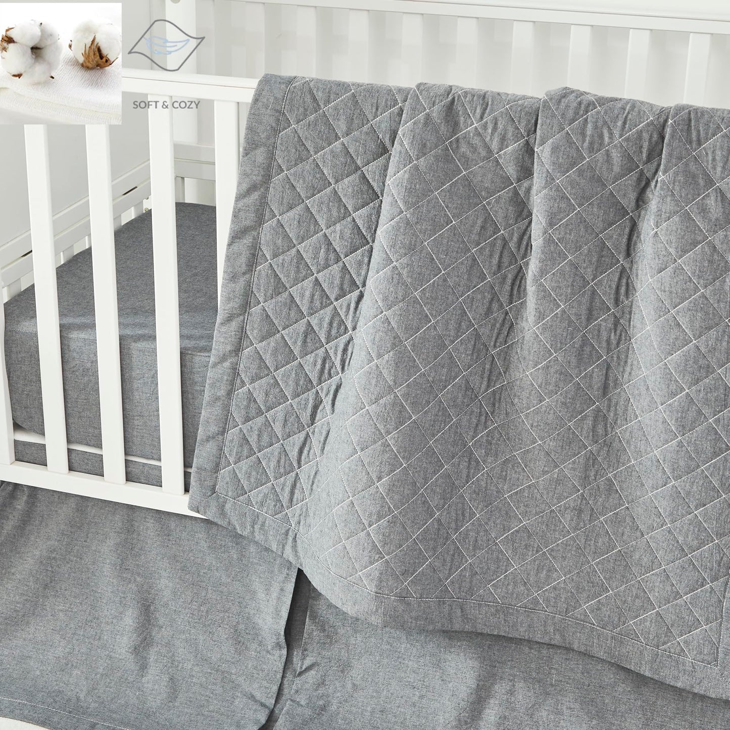 Brandream Gender Neutral Boho Bohemian Farmhouse Chic Baby Crib Bedding Set