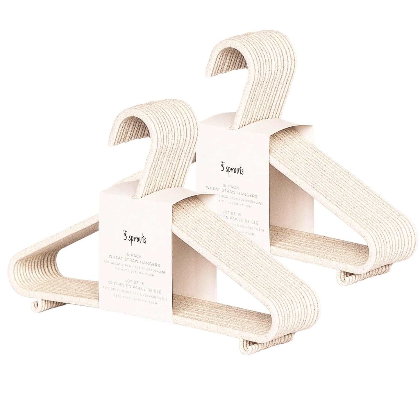 Sustainable Wheat Straw Plastic Toddler & Kids Hangers – Pack of 30